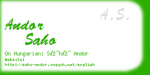 andor saho business card